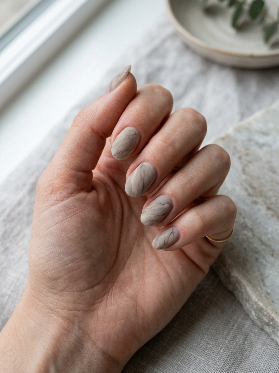Matte Marble Nails als Marmor Nägel Ideen Inspiration 2026